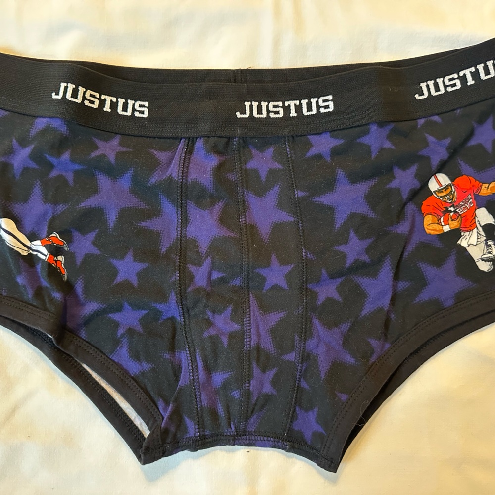 Mens Starry Boxer Briefs - Purple and Black